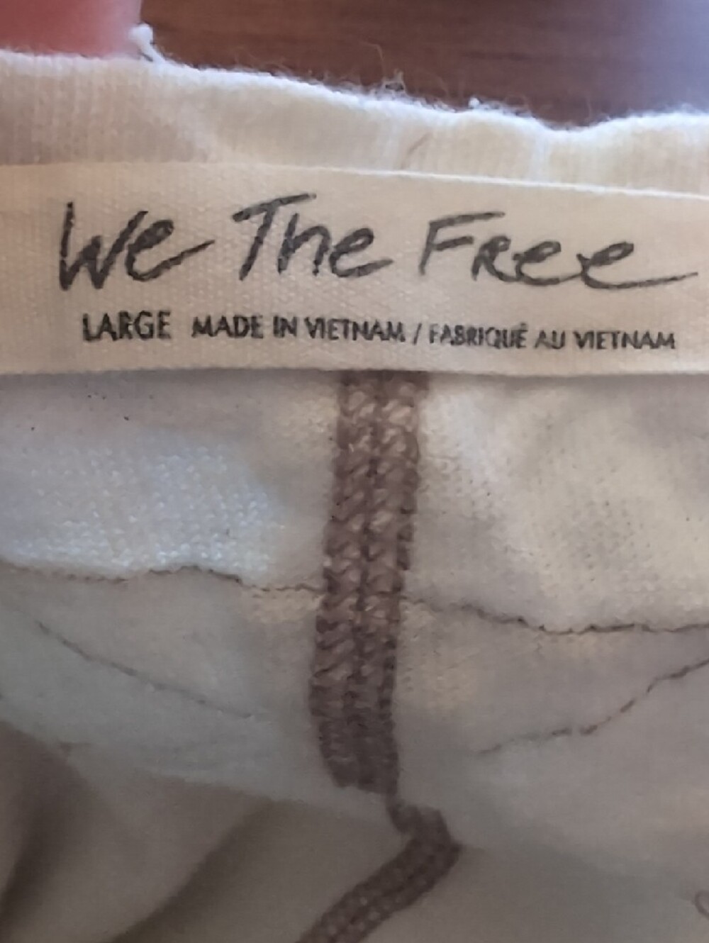 We The Free (Free People) Wish I Knew Tee Cream Size Large Oversized - Picture 3 of 7